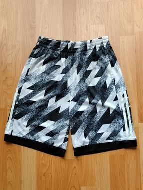 adidas Kids Black & White Graphic Training Shorts
